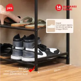 PIRA METROPOLIS - KAYO MSU 4 RAK SUSUN BESI / RAK SERBAGUNA / RAK SEPATU warna BLACK - SONOMA OAK - PIRA METROPOLIS - foto 3