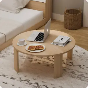 PIRA -  TABE ROUND80 MEJA TAMU BULAT / MEJA MAKAN LIPAT LESEHAN / MEJA BELAJAR LIPAT LESEHAN warna PRO OAK - PIRA - foto 3