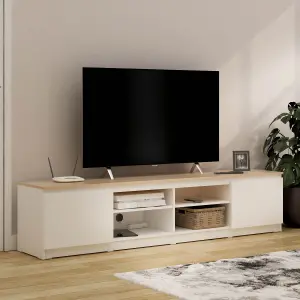 PIRA -  LINUS TV200 MEJA TV / RAK TV warna WHITE SM - PRO OAK - PIRA - foto 1