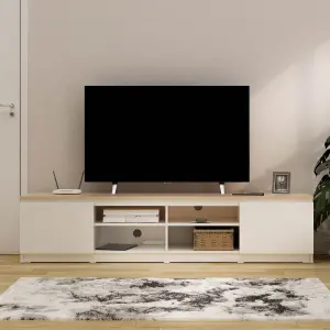 PIRA -  LINUS TV200 MEJA TV / RAK TV warna WHITE SM - PRO OAK - PIRA - foto 2