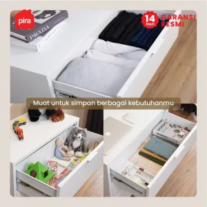 PIRA - ALEX MCH3 LEMARI LACI / LACI BESI / DRAWER BESI warna WHITE - PIRA - foto 8