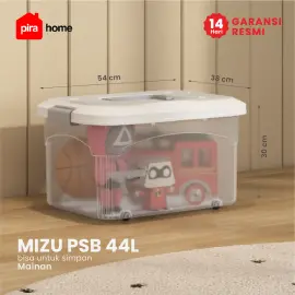 PIRA HOME -  MIZU PSB 44L CONTAINER BOX / BOX PLASTIK / KOTAK PENYIMPANAN warna CLEAR WHITE - PIRA HOME - foto 1