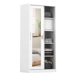PIRA METROPOLIS -  VILO 90 A MWDSL LEMARI PAKAIAN BESI SLIDING / PINTU GESER warna WHITE - METROPOLIS - foto 7