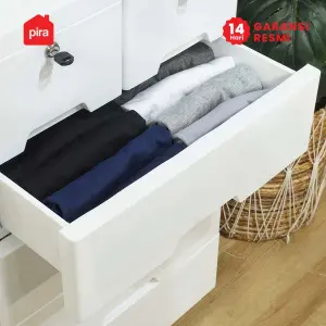 PIRA METROPOLIS - KAO PCH5+2 LEMARI LACI PLASTIK / LEMARI PLASTIK / DRAWER PLASTIK / LEMARI BAYI / LEMARI PAKAIAN ANAK warna WHITE - PIRA METROPOLIS - foto 19