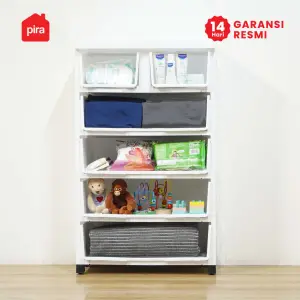 PIRA METROPOLIS - KAO PCH5+2 LEMARI LACI PLASTIK / LEMARI PLASTIK / DRAWER PLASTIK / LEMARI BAYI / LEMARI PAKAIAN ANAK warna WHITE - PIRA METROPOLIS - foto 16