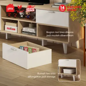 PIRA METROPOLIS OX - ABBA TV120 MEJA TV / RAK TV / LEMARI TV warna PRO OAK - WHITE - PIRA METROPOLIS OX - foto 6