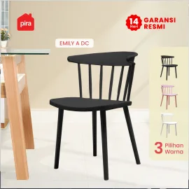 PIRA - EMILY A DC KURSI BELAJAR / KURSI MAKAN / KURSI TERAS / KURSI SANTAI / KURSI PLASTIK warna BLACK - PIRA - foto 1