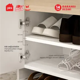 PIRA METROPOLIS -  PINO SR80 PF RAK SEPATU / RAK SEPATU DUDUK / RAK SEPATU SUSUN TERTUTUP warna WHITE - PRO OAK - PIRA METROPOLIS - foto 5