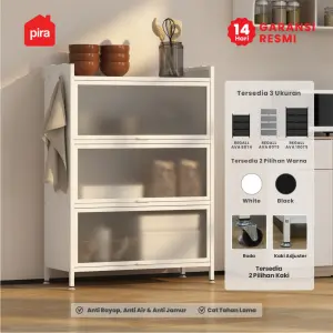 PIRA - REGALL AVA MSU 80T4 LEMARI DAPUR / RAK DAPUR / RAK DAPUR BESI / RAK SUSUN SERBAGUNA warna WHITE - PIRA - foto 1
