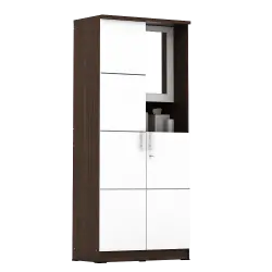 PIRA METROPOLIS - ALBA BAZ WDD2 LEMARI PAKAIAN 2 PINTU DENGAN KACA RIAS warna AMERICAN WALNUT - WHITE - METROPOLIS - foto 4