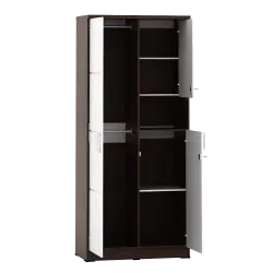 PIRA METROPOLIS - ALBA BAZ WDD2 LEMARI PAKAIAN 2 PINTU DENGAN KACA RIAS warna AMERICAN WALNUT - WHITE - METROPOLIS - foto 5