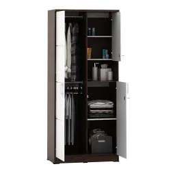 PIRA METROPOLIS - ALBA BAZ WDD2 LEMARI PAKAIAN 2 PINTU DENGAN KACA RIAS warna AMERICAN WALNUT - WHITE - METROPOLIS - foto 7