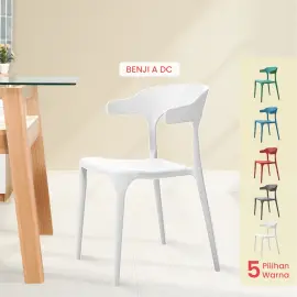PIRA - BENJI DC KURSI BELAJAR / KURSI MAKAN / KURSI TERAS / KURSI SANTAI / KURSI PLASTIK warna WHITE - PIRA - foto 1
