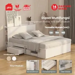 PIRA - MORGAN BD 160 DIPAN / RANJANG / TEMPAT TIDUR DENGAN LACI PENYIMPANAN warna WHITE - PIRA - foto 1