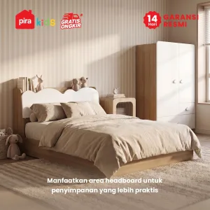 PIRA KIDS - KUMMO HB100 HEADBOARD KASUR / SANDARAN KASUR / DIPAN / DIPAN TEMPAT TIDUR warna PRO OAK - WHITE - PIRA KIDS - foto 2