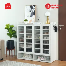 PIRA - USAIN MSR 4P RAK SEPATU BESI / RAK SEPATU SUSUN TERTUTUP / LEMARI SEPATU BESI warna WHITE - PIRA - foto 4