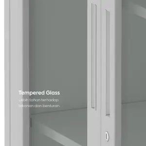 WORKDESIGN BURO AVA MBC 2 FG RAK BUKU BESI / LEMARI ARSIP KANTOR warna WHITE - WORKDESIGN - foto 4