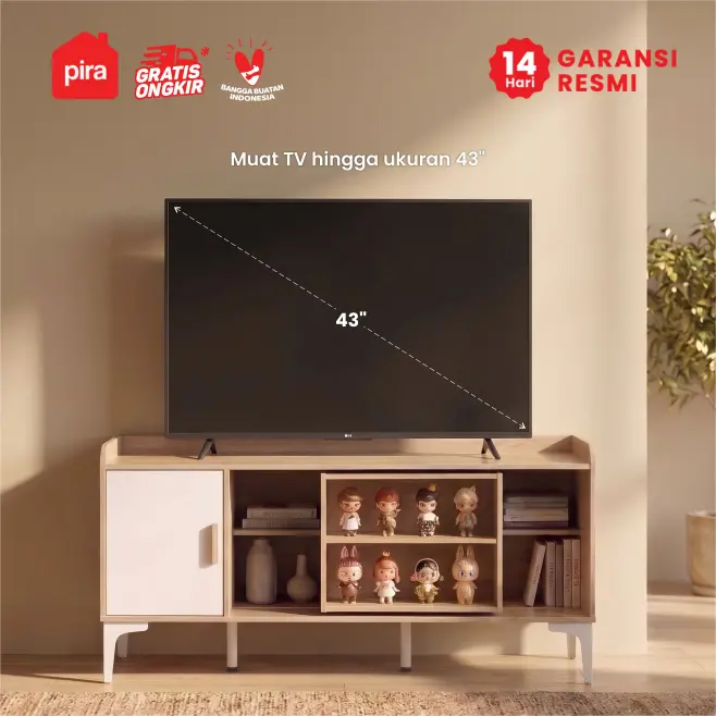 PIRA METROPOLIS - TANA TV120 MEJA TV / RAK TV / KABINET TV/ LEMARI TV warna PRO OAK - WHITE - PIRA METROPOLIS - foto 2