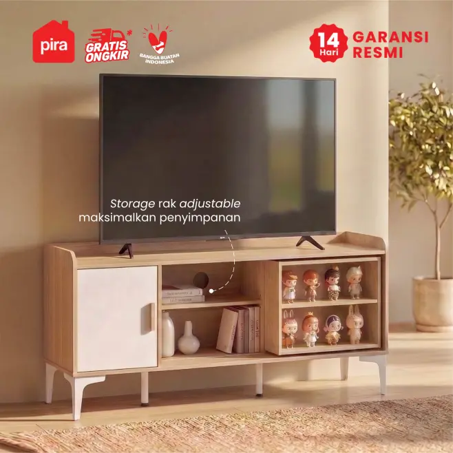PIRA METROPOLIS - TANA TV120 MEJA TV / RAK TV / KABINET TV/ LEMARI TV warna PRO OAK - WHITE - PIRA METROPOLIS - foto 4