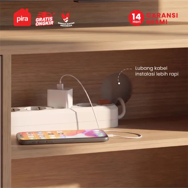 PIRA METROPOLIS - TANA TV120 MEJA TV / RAK TV / KABINET TV/ LEMARI TV warna PRO OAK - WHITE - PIRA METROPOLIS - foto 6