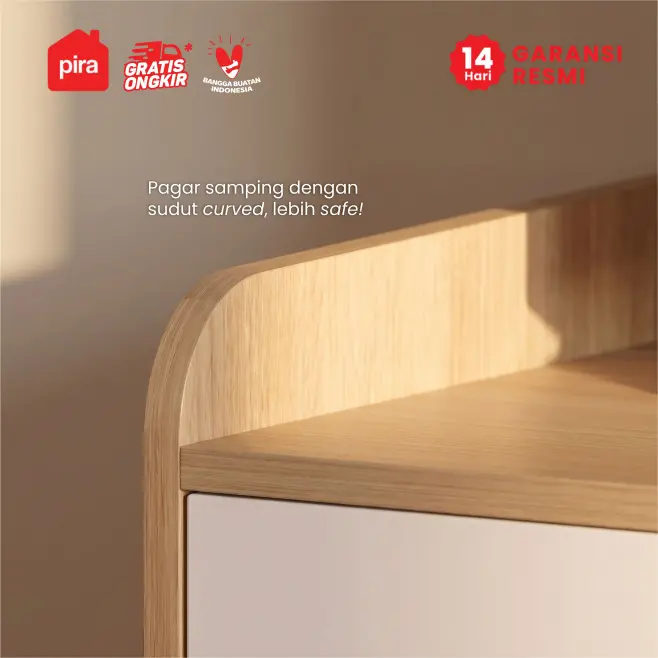 PIRA METROPOLIS - TANA TV120 MEJA TV / RAK TV / KABINET TV/ LEMARI TV warna PRO OAK - WHITE - PIRA METROPOLIS - foto 8