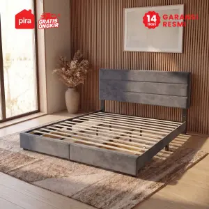 PIRA - PALMA BD180 PLATFORM BED / DIPAN / DIPAN TEMPAT TIDUR / RANJANG KASUR / DIPAN DENGAN LACI PENYIMPANAN warna GREY - PIRA - foto 3