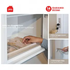 PIRA - STEEL A 120A N MWDSL LEMARI PAKAIAN BESI SLIDING / PINTU GESER warna WHITE - PIRA - foto 7