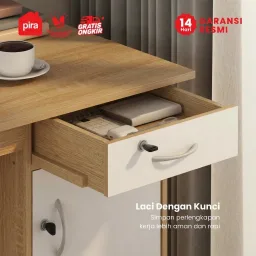 PIRA METROPOLIS - MT 122 N MEJA KERJA / KANTOR warna SONOMA OAK - WHITE - METROPOLIS - foto 4