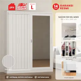 PIRA - SAXON 160 SSL MWD LEMARI PAKAIAN BESI SLIDING / PINTU GESER warna WHITE - PIRA - foto 1