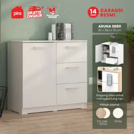 PIRA METROPOLIS OX -  ARUNA SB80 BUFET / RAK DAPUR / KITCHEN SET BAWAH DAPUR / LEMARI DAPUR warna WHITE - PIRA METROPOLIS OX - foto 1