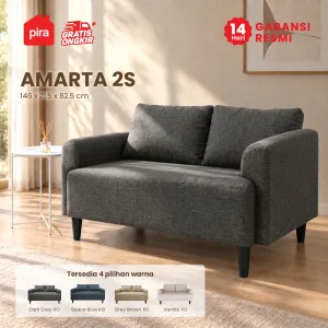 PIRA - AMARTA 2S SOFA 2 SEATER warna DARK GREY XO - PIRA - foto 1