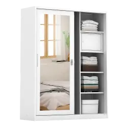 PIRA - SCHON 150A N MWDSL LEMARI PAKAIAN BESI SLIDING / PINTU GESER warna WHITE - PIRA - foto 5