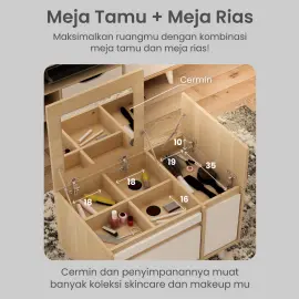 PIRA METROPOLIS OX - FUJI CTDS60 MEJA RIAS / MEJA SAMPING / MEJA MULTIFUNGSI / MEJA TAMU warna PRO OAK - WHITE - PIRA METROPOLIS OX - foto 2