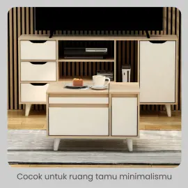 PIRA METROPOLIS OX - FUJI CTDS60 MEJA RIAS / MEJA SAMPING / MEJA MULTIFUNGSI / MEJA TAMU warna PRO OAK - WHITE - PIRA METROPOLIS OX - foto 6