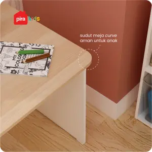 PIRA KIDS - MYKO DKK60 MEJA BELAJAR ANAK warna WHITE SM - PRO OAK - PIRA KIDS - foto 3