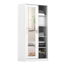 PIRA - STEEL 90 A MWDSL LEMARI PAKAIAN BESI SLIDING / PINTU GESER warna WHITE - METROPOLIS - foto 6