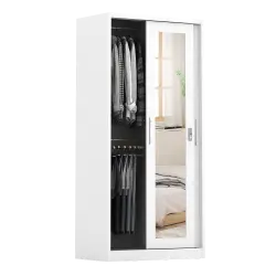 PIRA - STEEL 90 A MWDSL LEMARI PAKAIAN BESI SLIDING / PINTU GESER warna WHITE - METROPOLIS - foto 7