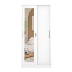 PIRA - STEEL 90 A MWDSL LEMARI PAKAIAN BESI SLIDING / PINTU GESER warna WHITE - METROPOLIS - foto 5