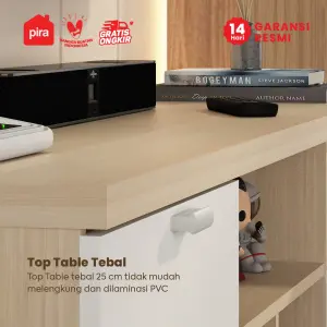 PIRA METROPOLIS OX - ABBA TV120 MEJA TV / RAK TV / LEMARI TV warna PRO OAK - WHITE - PIRA METROPOLIS OX - foto 4
