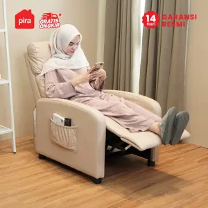 PIRA - DERBY 1 RS L SOFA / SOFA RECLINER / PUSH BACK RECLINER SOFA 1 SEATER warna BEIGE - PIRA - foto 3