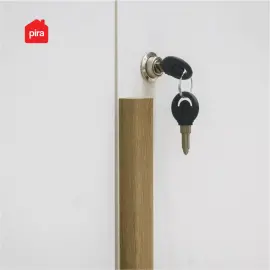 PIRA METROPOLIS -  YONA BL80 LEMARI PAKAIAN KECIL 2 PINTU warna WHITE - YELLOW OAK - PIRA METROPOLIS - foto 8