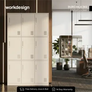 WORKDESIGN BURO MLK 3X3 LOKER BESI / LEMARI LOKER warna WHITE - WORKDESIGN - foto 1