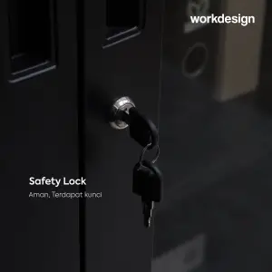 WORKDESIGN BURO MBC 2 FG RAK BUKU BESI / LEMARI ARSIP KANTOR warna BLACK - WORKDESIGN - foto 6