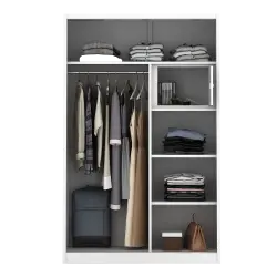 PIRA BAVARIAN - KUNST 120  MWDSL LEMARI PAKAIAN BESI SLIDING PINTU GESER warna WHITE - BAVARIAN - foto 7