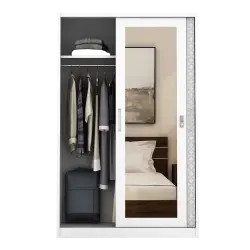 PIRA BAVARIAN - KUNST 120 MWDSL LEMARI PAKAIAN BESI SLIDING PINTU GESER warna WHITE - BAVARIAN - foto 5