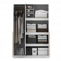 PIRA METROPOLIS -  YONA AVA 3PS LEMARI PAKAIAN 3 PINTU DENGAN LEBIH BANYAK RAK warna WHITE - YELLOW OAK - PIRA METROPOLIS - foto 7