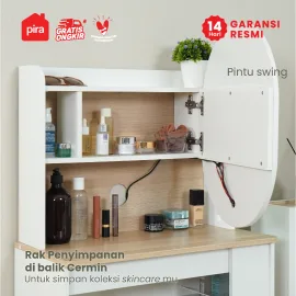 PIRA METROPOLIS - MAYU DS60 MEJA RIAS / MEJA RIAS MINIMALIS warna WHITE - PRO OAK - PIRA METROPOLIS - foto 3