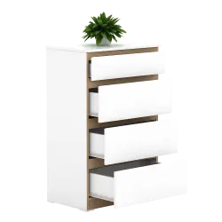 PIRA - LINUS CH4 LEMARI LACI warna WHITE SM - PRO OAK - LINES - PIRA - foto 5
