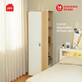 PIRA METROPOLIS OX -  ARUNA 1PSU LEMARI PAKAIAN 1 PINTU / LEMARI BAJU / RAK SERBAGUNA warna PRO OAK - WHITE - PIRA METROPOLIS OX - foto 6