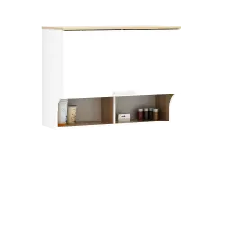 PIRA METROPOLIS OX - ARUNA KC WU80F RB RAK DAPUR / RAK GANTUNG DAPUR / KITCHEN SET ATAS 2 PINTU FLIP DENGAN RAK BUMBU warna WHITE - PRO OAK - PIRA METROPOLIS OX - foto 2